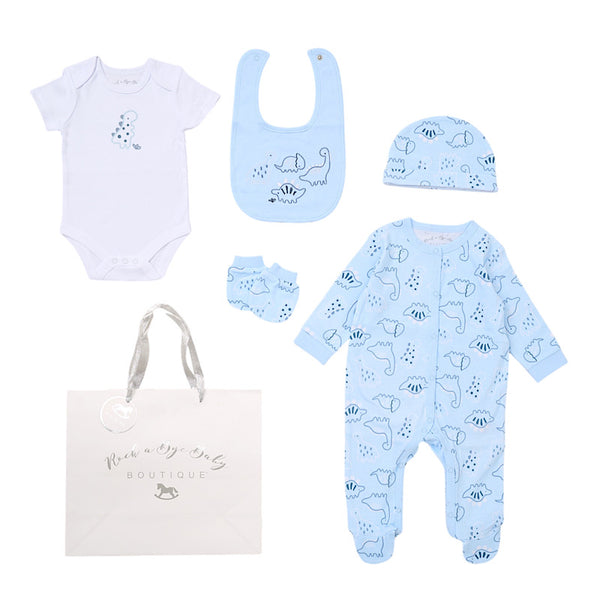Babies Dinosaur Print 5PC Gift Set NB-6M