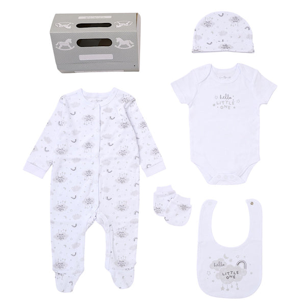 Babies Hello Little One Print 5PC Gift Set NB-6M