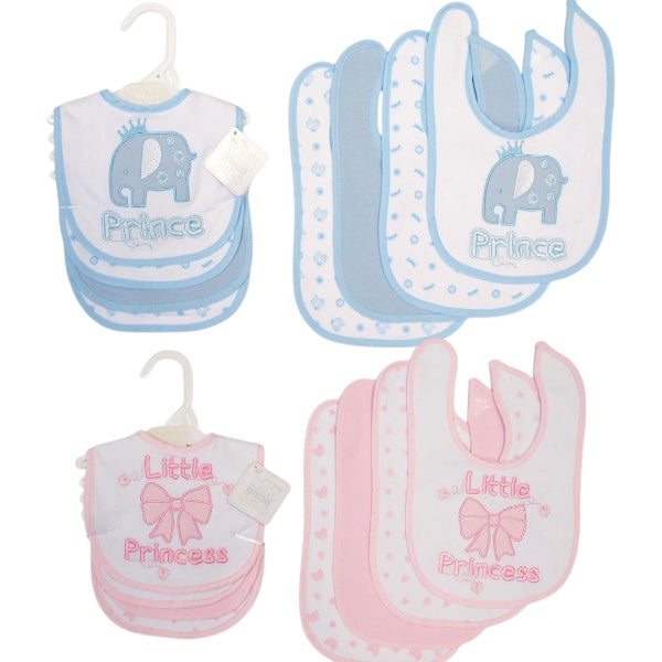 Baby Bibs 4 Pack - Prince/Princess