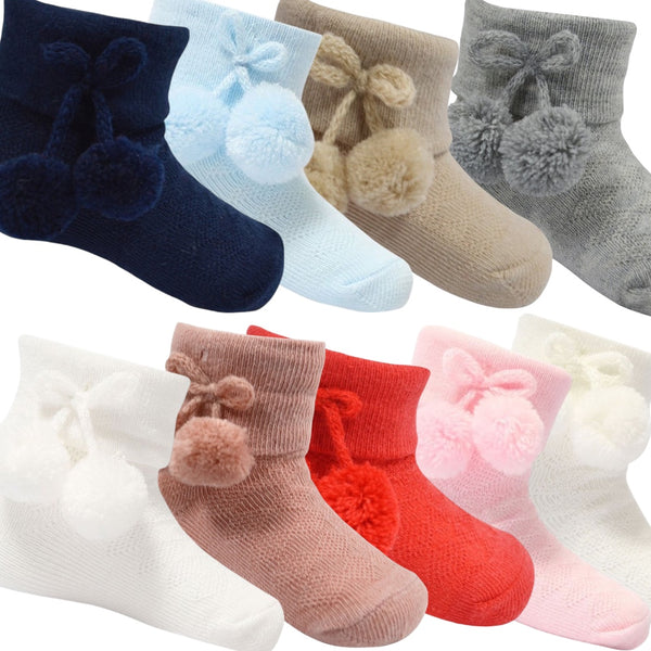 Baby Ankle Pompom Socks - SOFT TOUCH