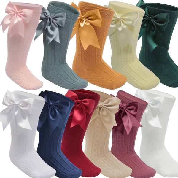 Knee High Bow Socks 0-24M - Soft Touch