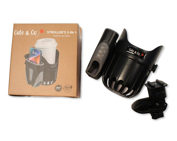 Adjustable Stroller/Pram 2 in 1 Phone and Cup Holder