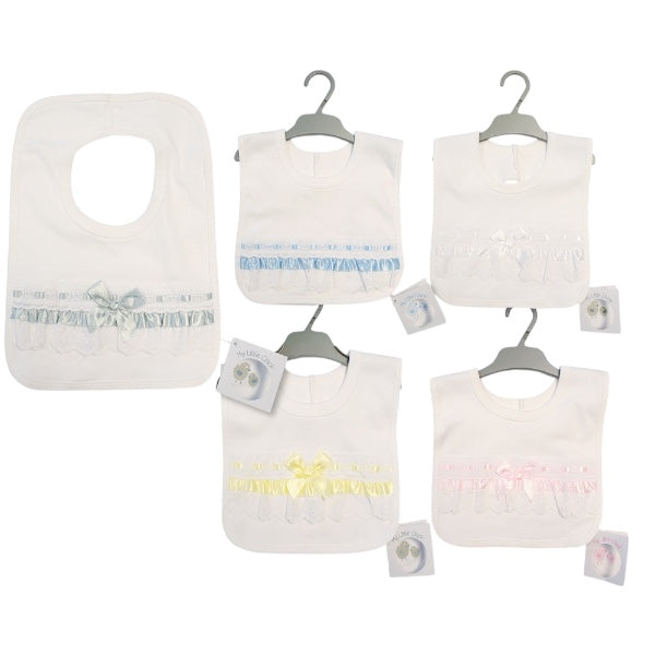 Baby Pop-Over Bibs with Lace and Bow