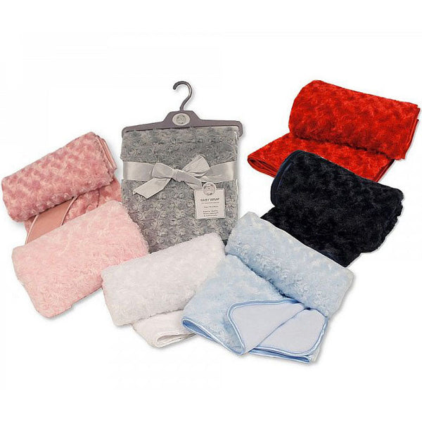 Baby Rosebud Wrap with Fleece Back and Satin Trim
