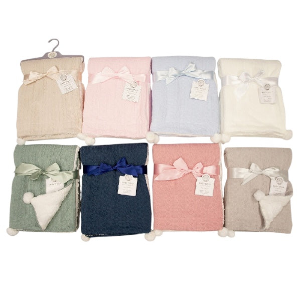 Baby Wrap with Pom-Pom Fleece Lined