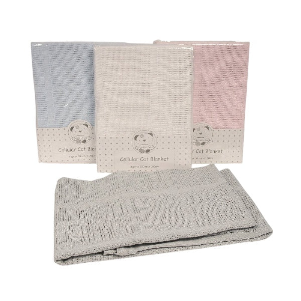 Cotton Cellular Cot Blanket